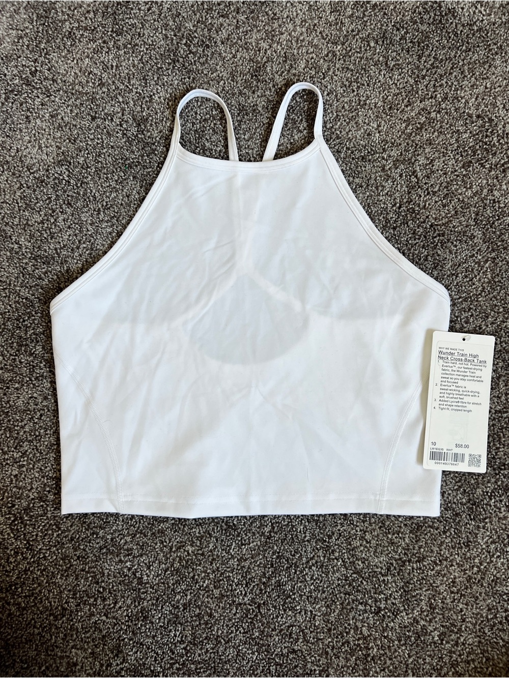 lululemon athletica White High-Neck Crop Tank Top
